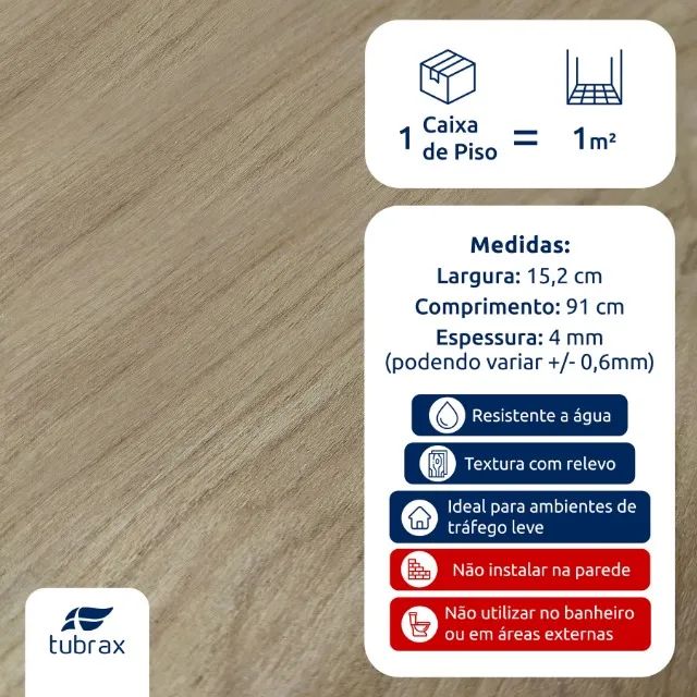 エラシコページ　26,0㎝ Piso Vinílico Rígido Click Madeiras Brasileiras Freijó Madeira m²