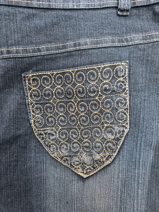 Saia Jeans Bordada - Foto 4