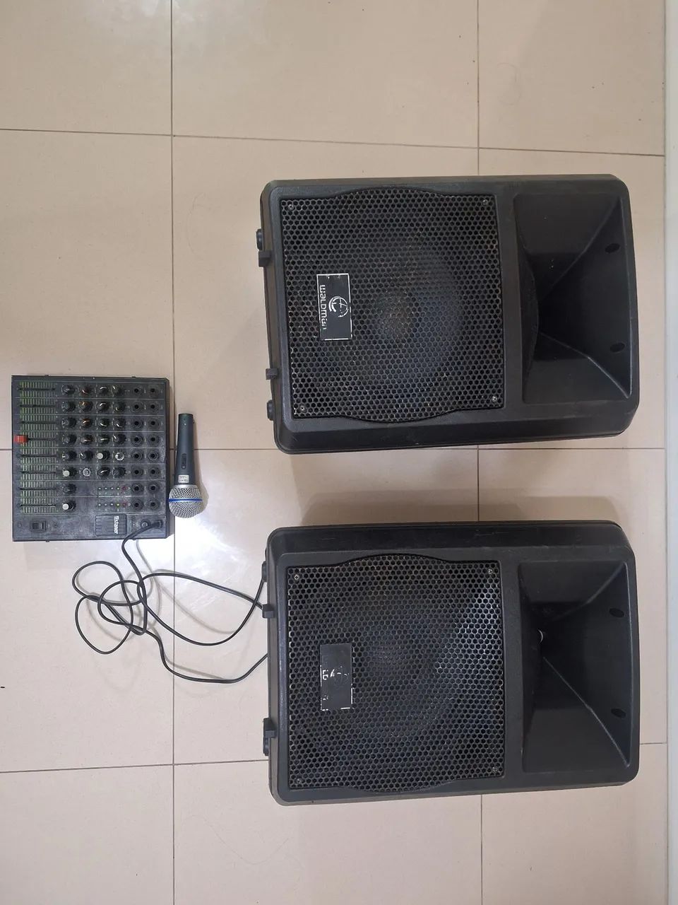 Acoustic speakers, sound mixer and microphone64595542670209120