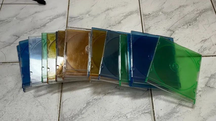 50 Estojos Box para CD tipo fino várias cores