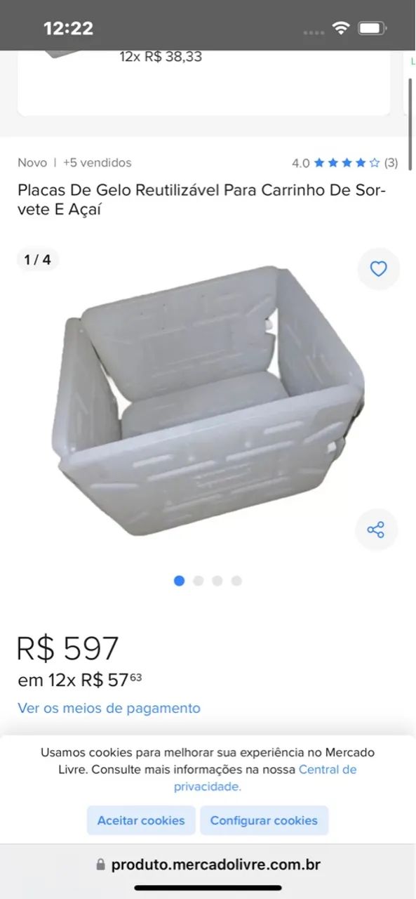 Promoção Placas bateria de gelo profissional 