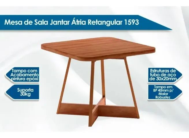 Mesa Átria  90x90_4 Cadeiras Wood   Pronta Entrega!! - Foto 4