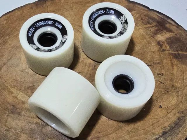RODAS MENTEX - Jogo (quatro) Rodas Longboards 70mm 85A  - Mentex - White Nature