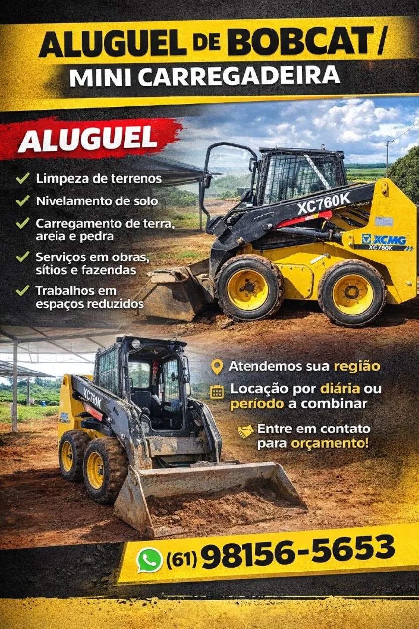 Aluga-se mini pá carregadeira