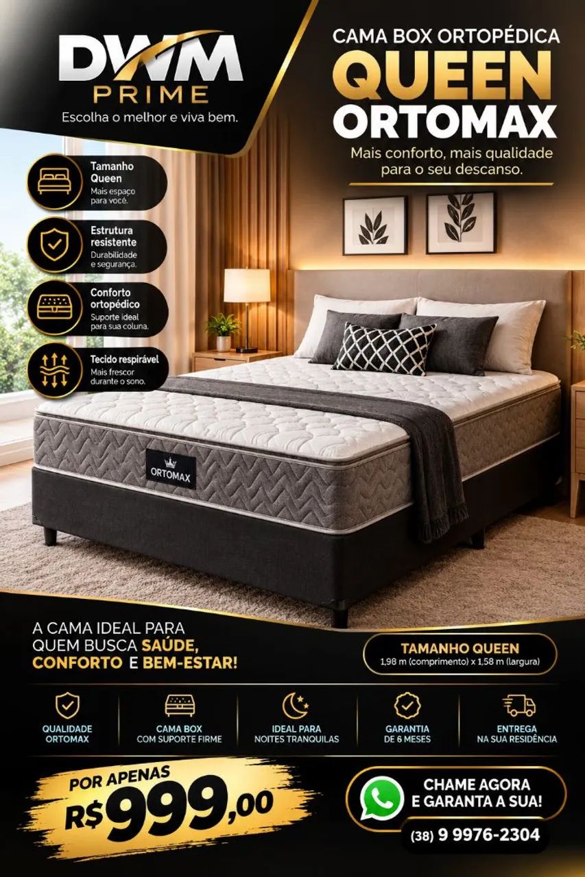 Cama box ortopédica Queen Ortomax