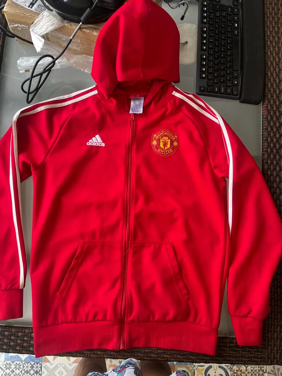 Moletom de zíper Manchester United adidas - Foto 3
