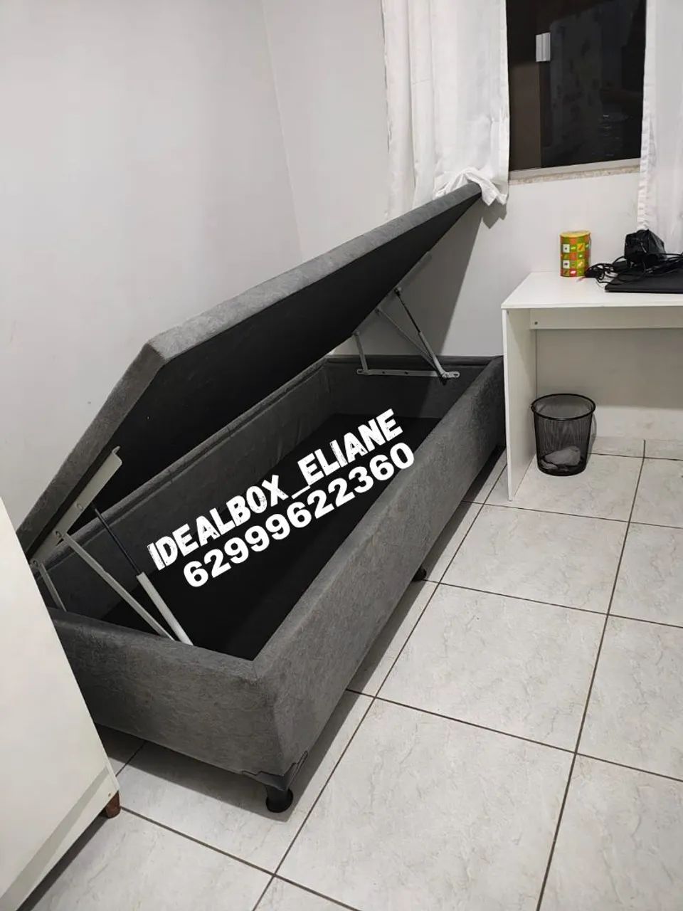 Box baú solteiro 88×188 pistões hidráulicos  - Foto 3