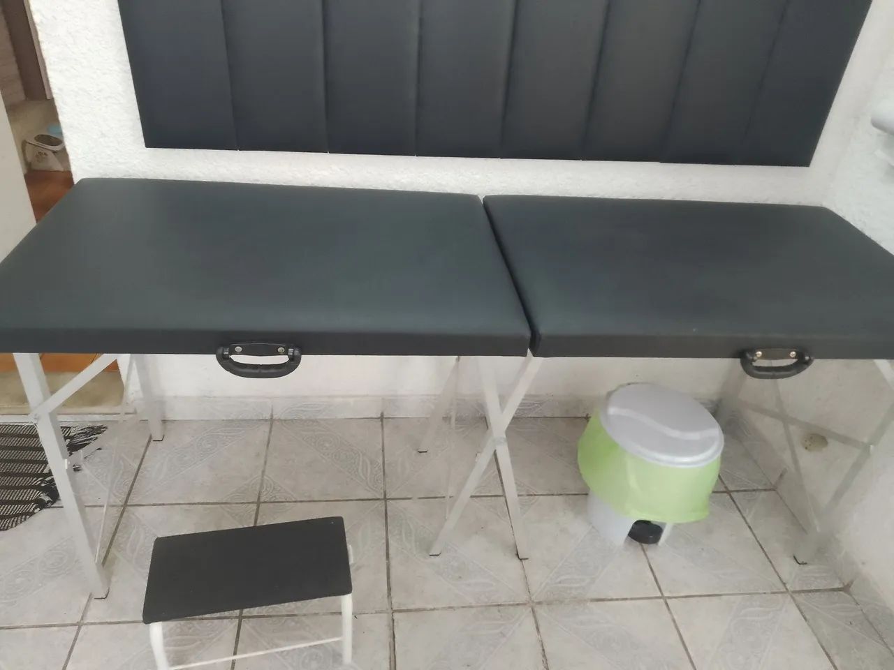 Maca de Esteticista portátil dobrável C/Alças+ Escadinha com um degrau