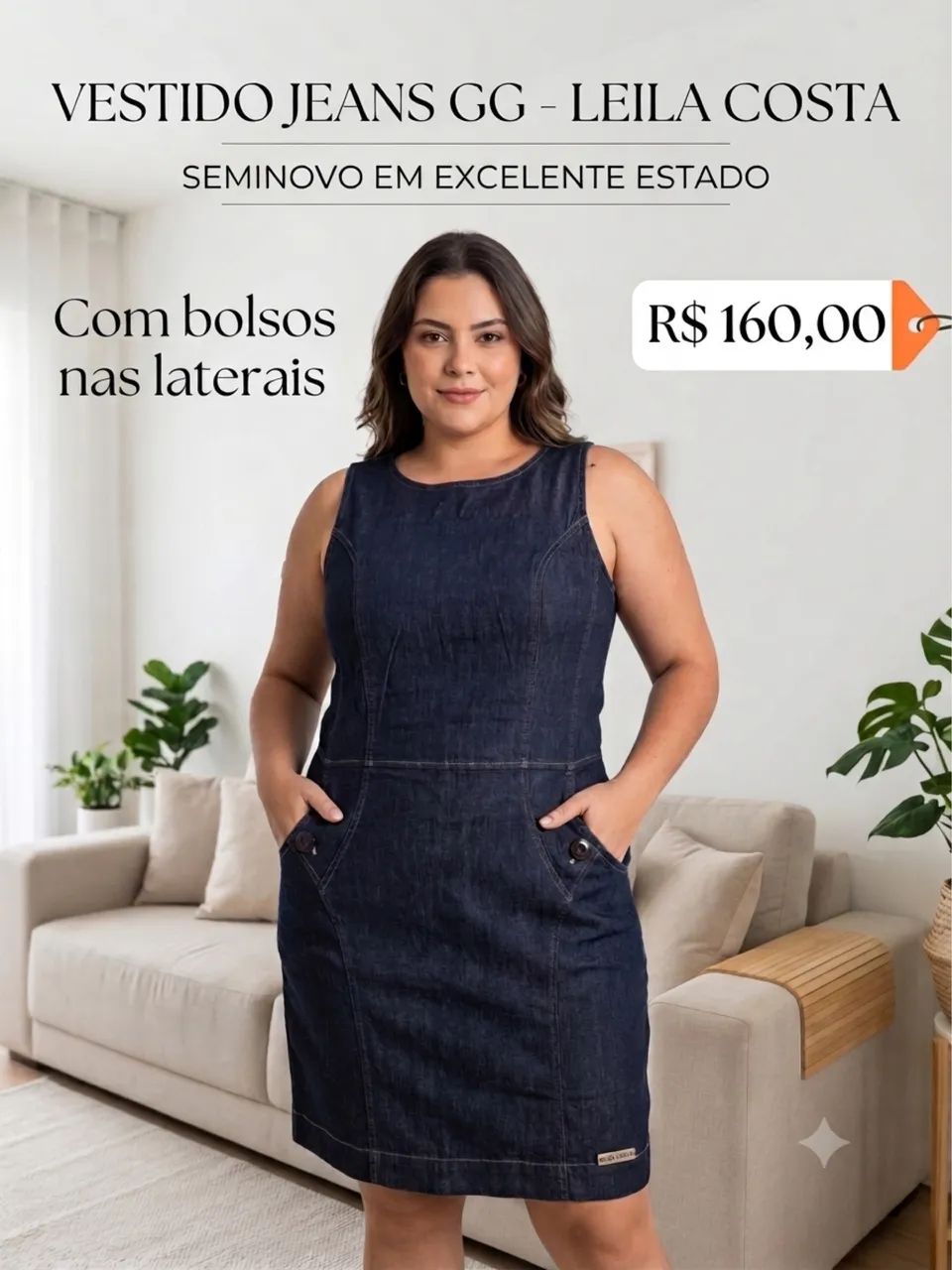 vestido jeans leila costa gg