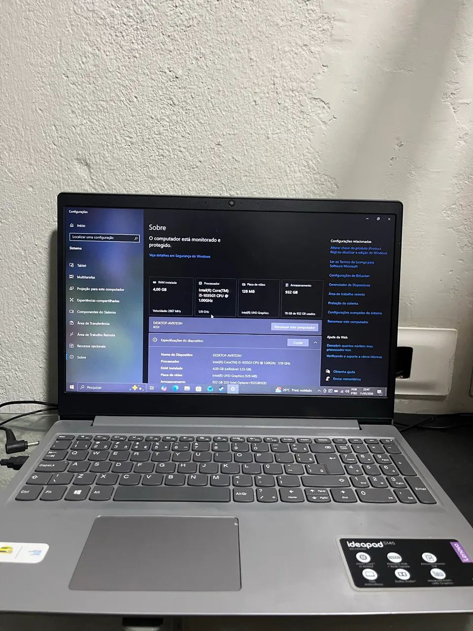 NOTEBOOK S145 LENOVO I5 10Gen 4GB RAM + 16GB Optane - Foto 4