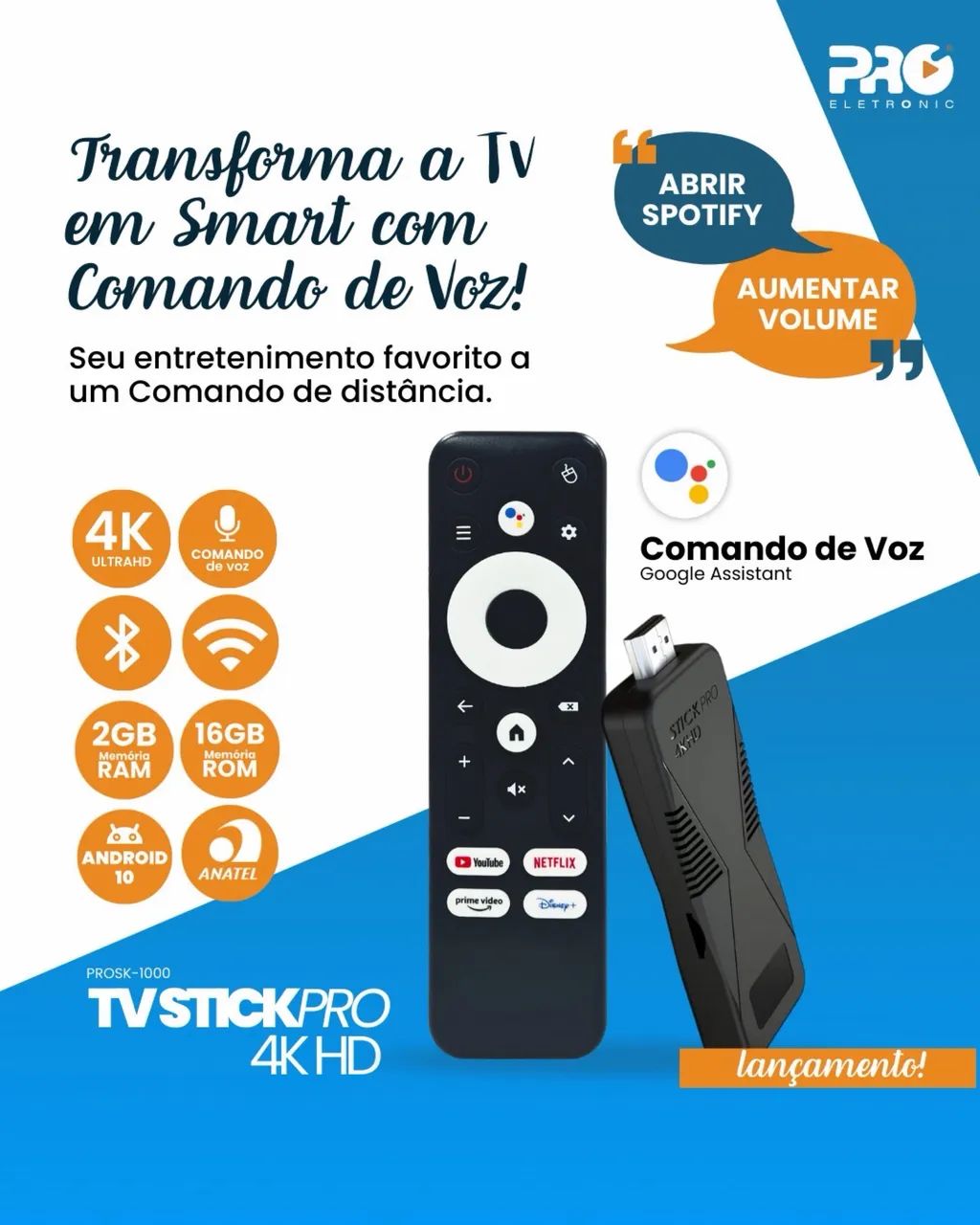 Tv Stick Pro 4k HD Proeletronic - Foto 3