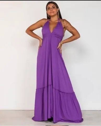 Vestido longo lilás
