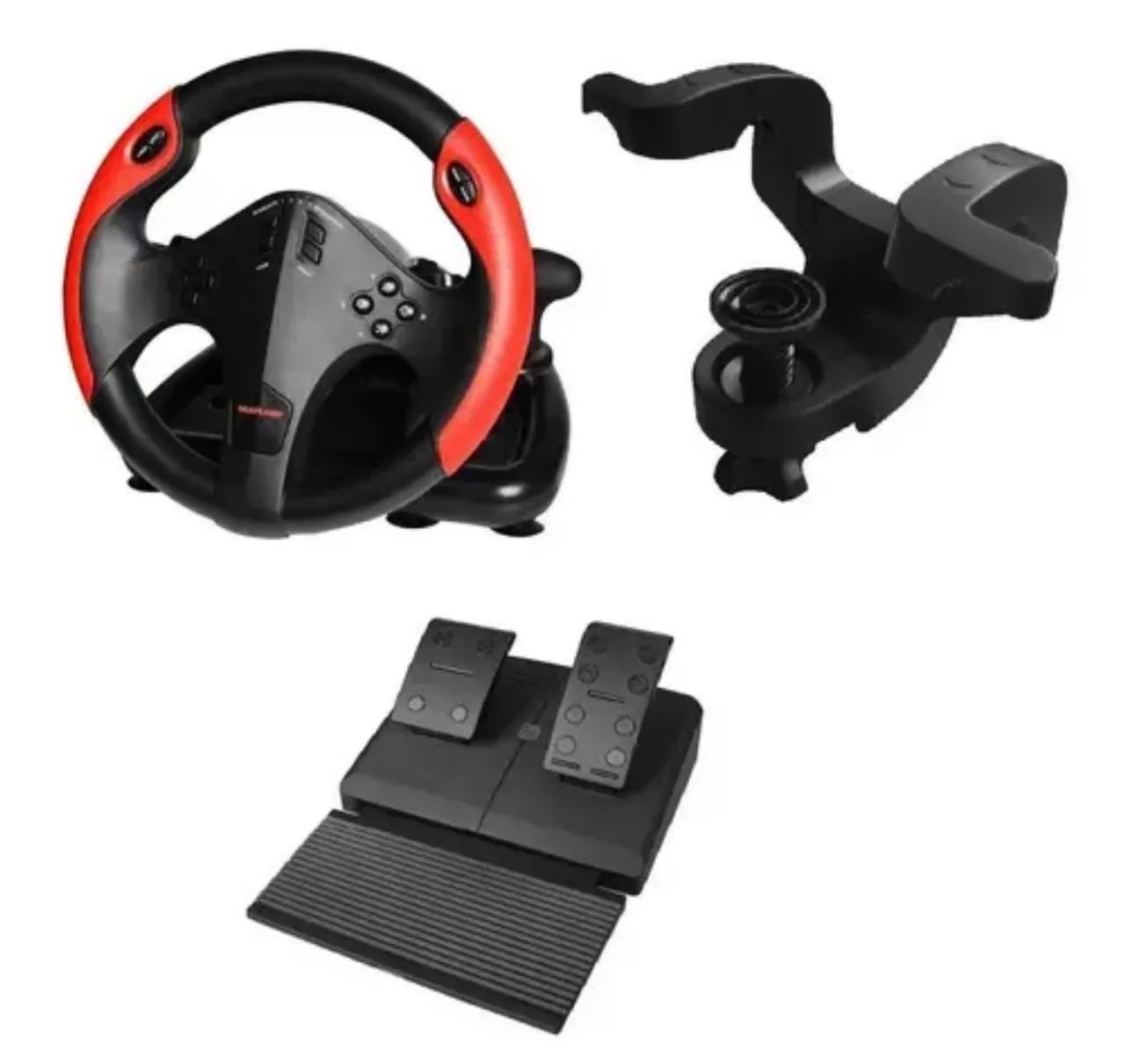 Volante Multilaser Multi Plataforma Com Marcha E Pedal Js087 Cor Vermelho - Foto 2