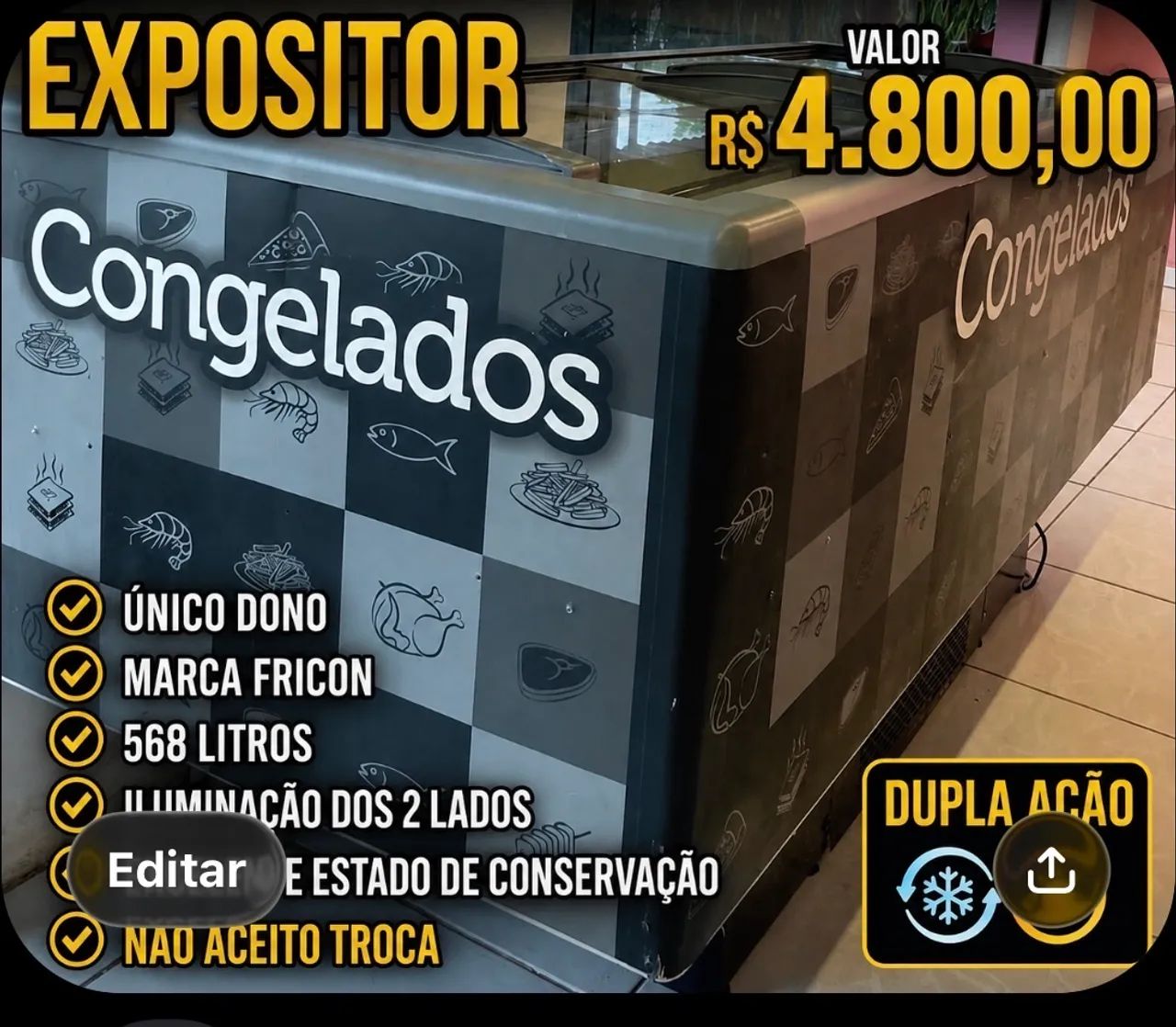 EXPOSITOR FRICON 568 LITROS 