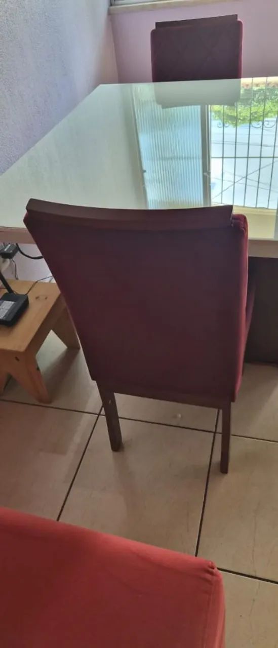Mesa de tampa de vidro 6 cadeiras - Foto 4