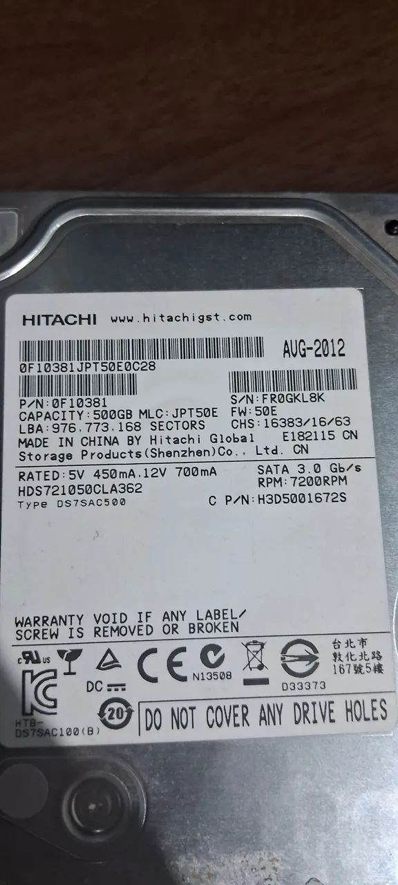HD HITACHI 500GB (PredFail) - Foto 3
