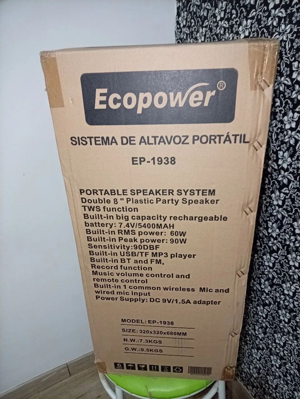 Caixa De Som Bluetooth LED Usb Sd Karaokê Ecopower Ep-1938 - Foto 5
