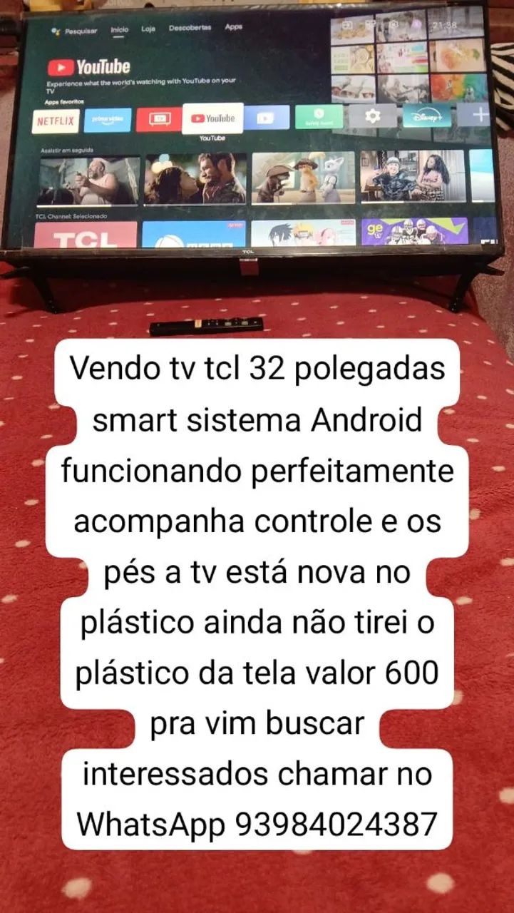 Tcl smart sistema Android 32 polegadas 