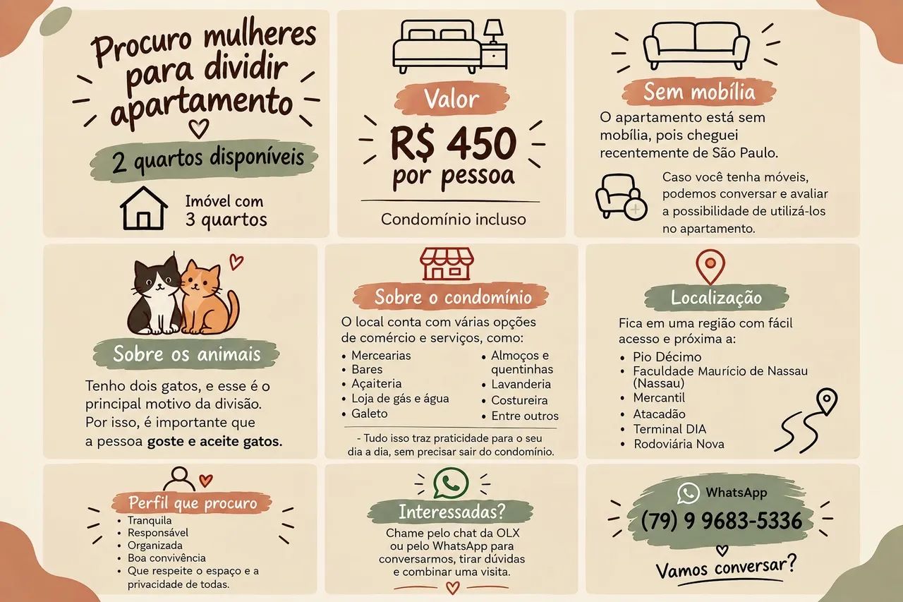 Alugo quarto para MULHERES