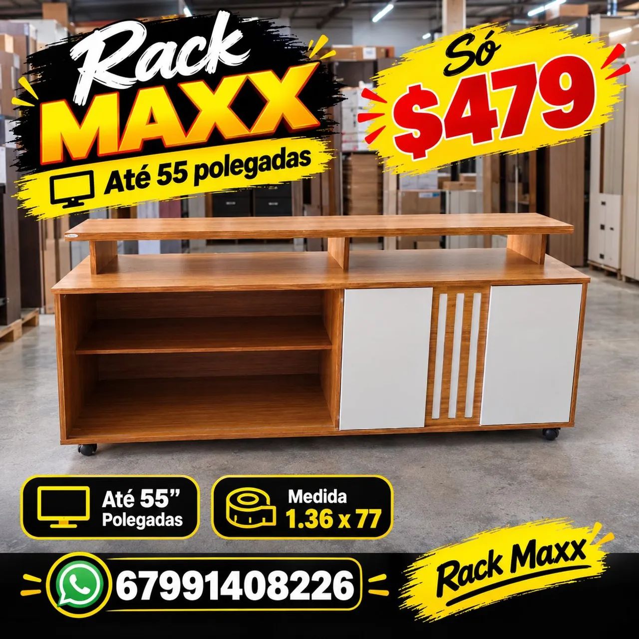 RACK para tv até 55 polegadas 