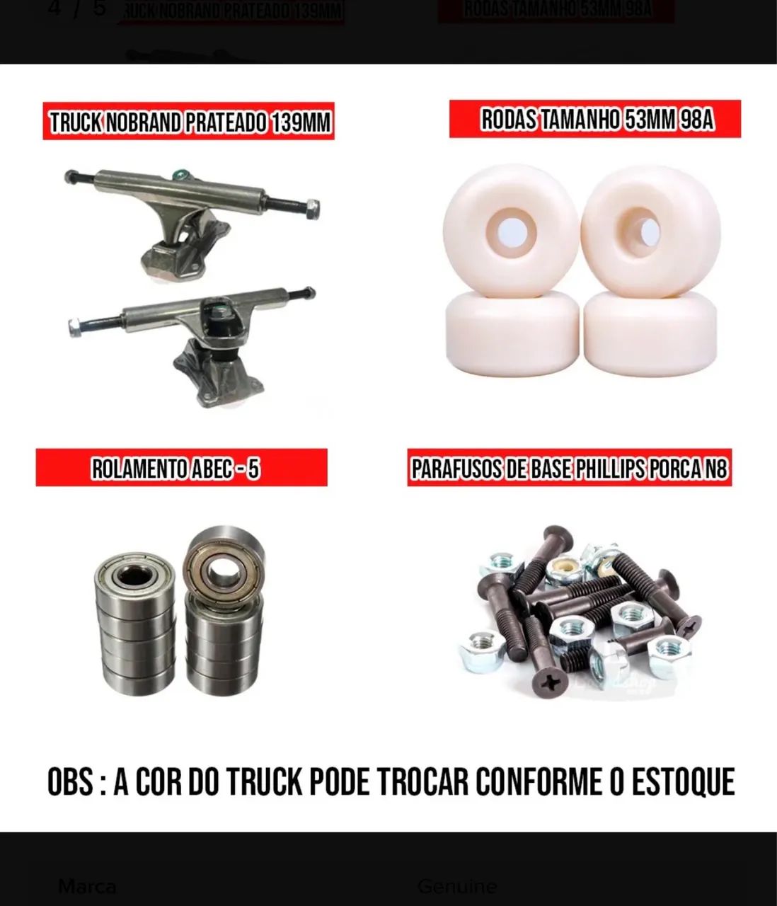 Skate profissional - novo no plástico - Foto 3