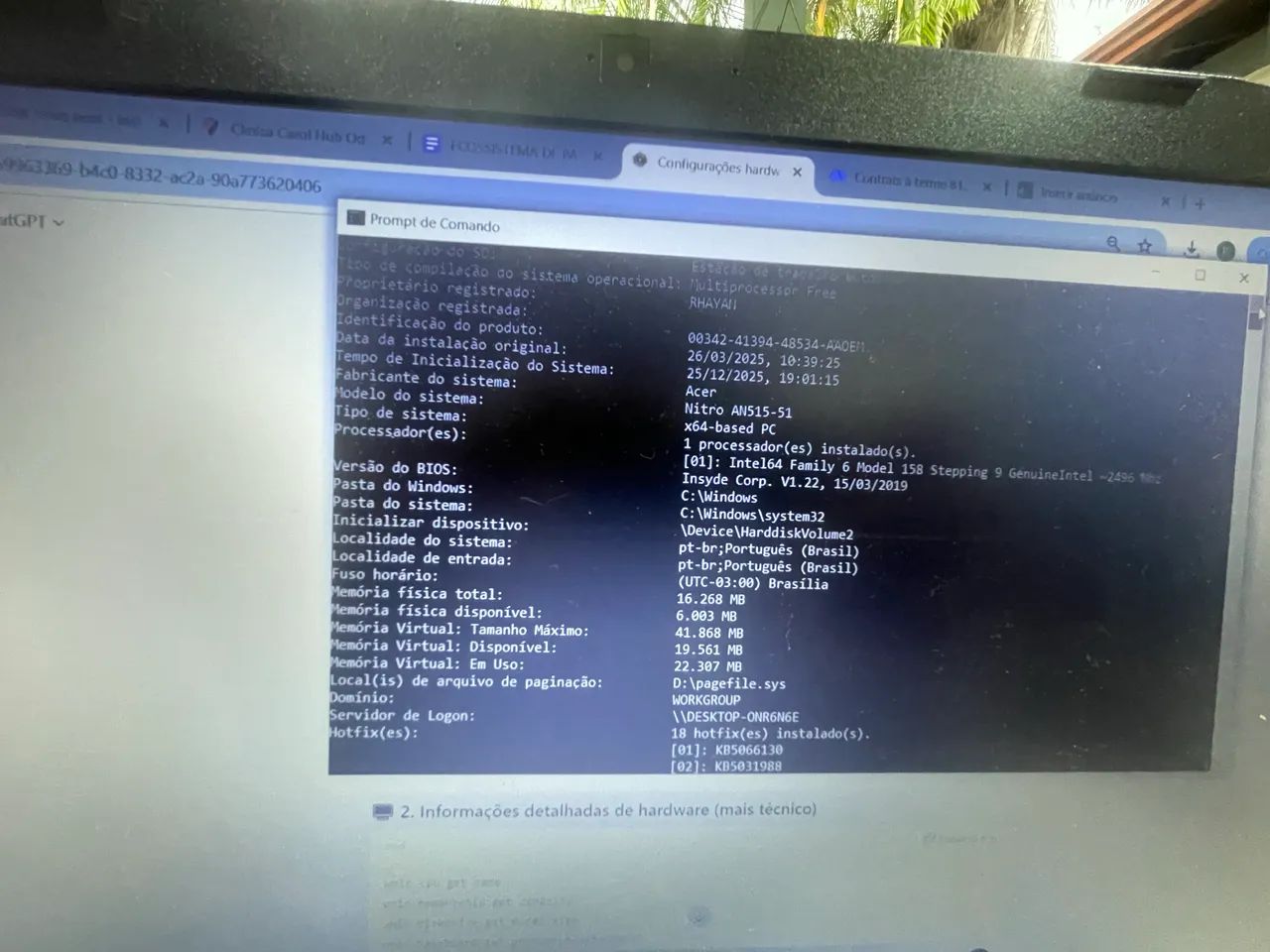 Notebook game NITRO 15 