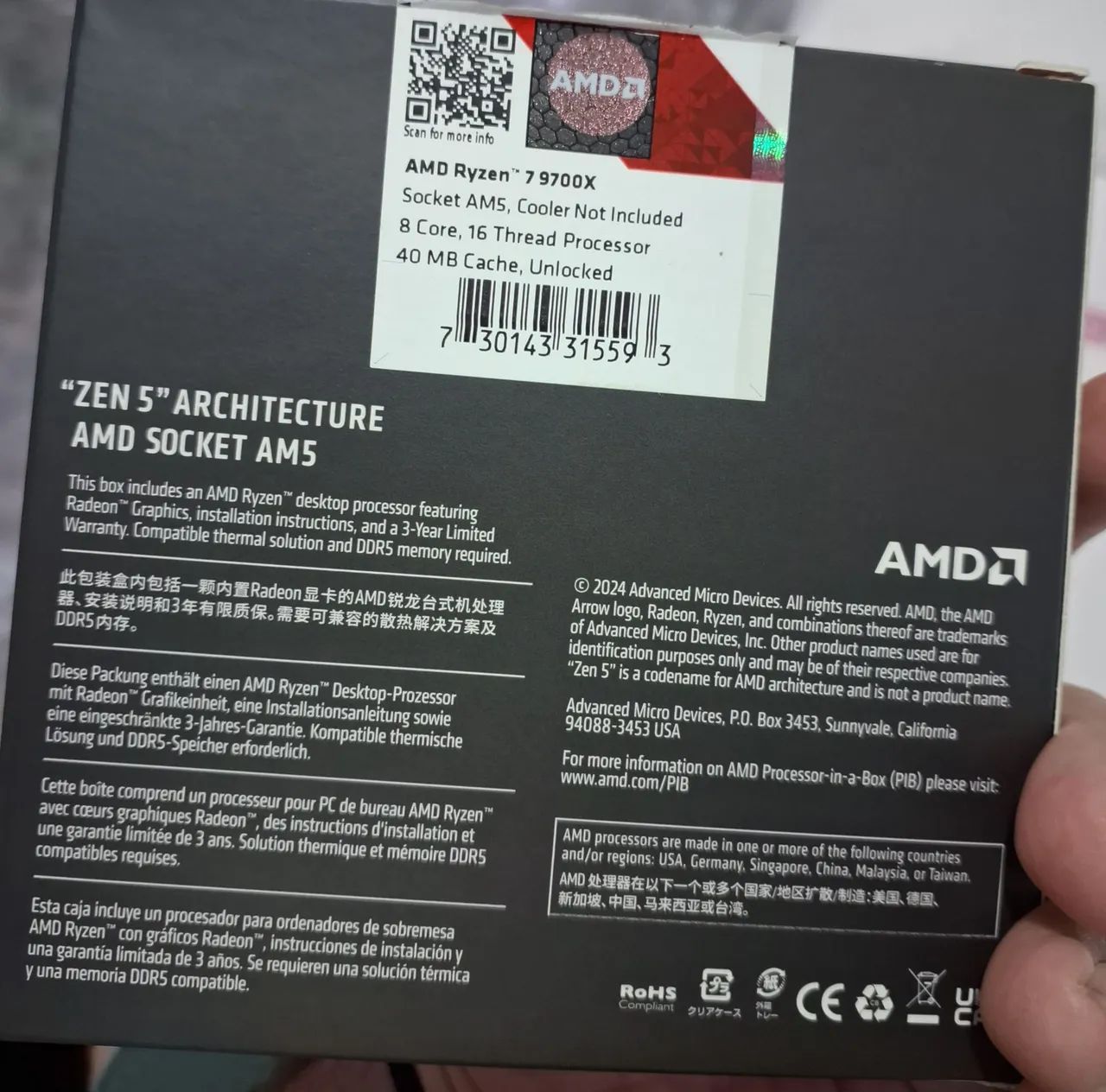 Processador ryzen 7 9700x - Foto 2