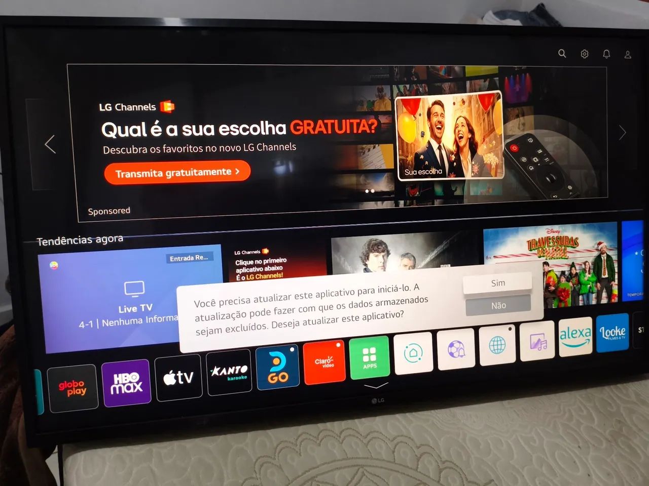 TV 50 polegadas LG com defeito na tela