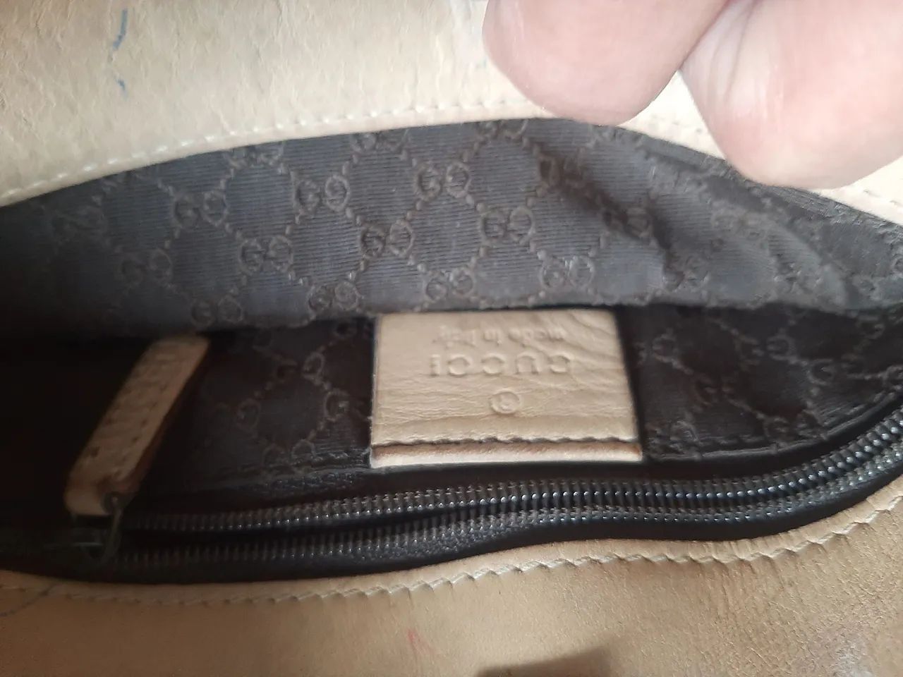Gucci bolsa original couro bege  - Foto 4