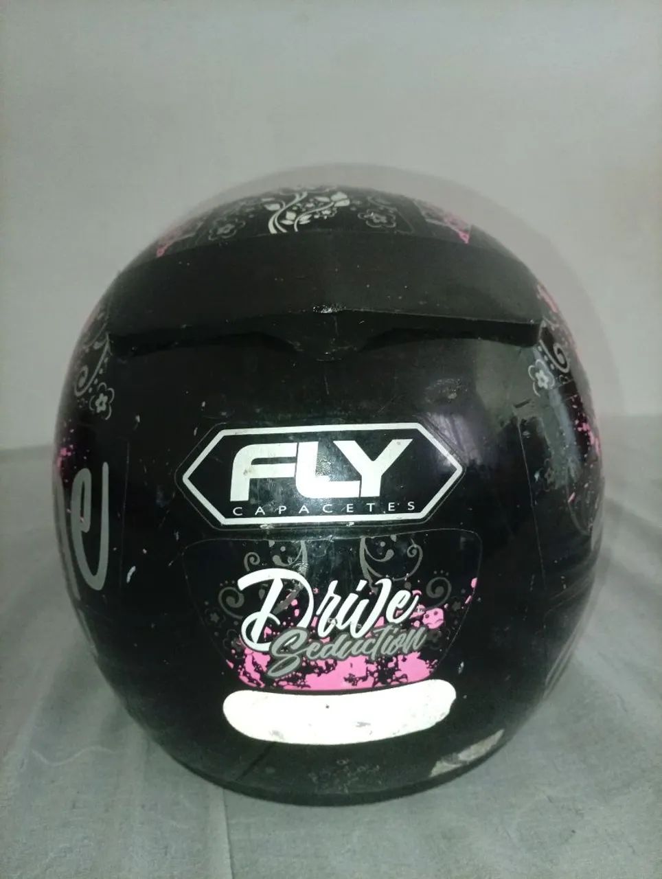 Capacete fly preto com rosa