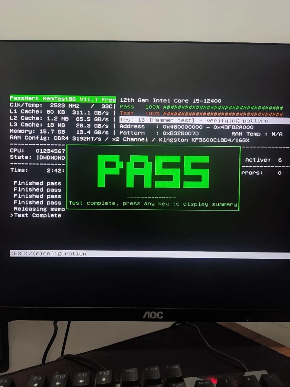 Memória RAM Kingston FURY Beast 16GB DDR4 3600MHz CL18 (Testada 100% OK) - Foto 5