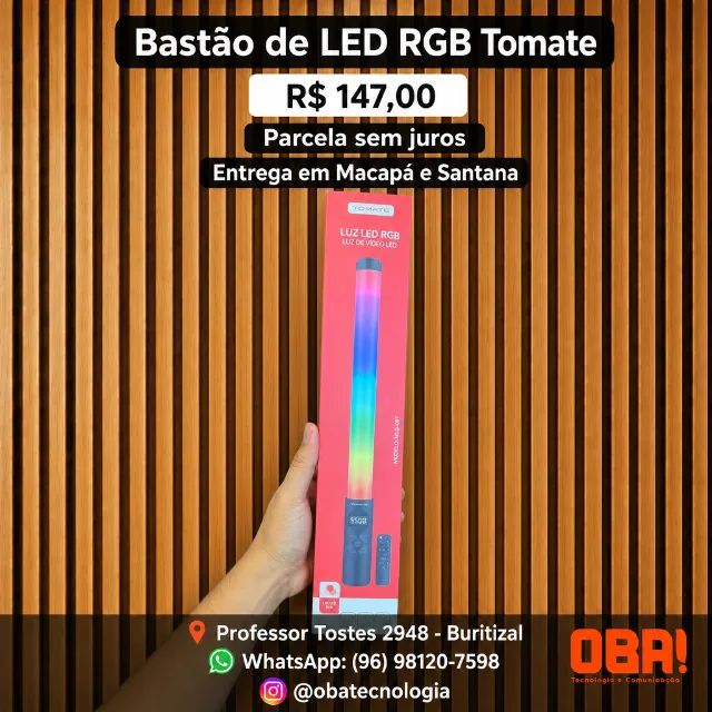 Bastão de LED RGB com Controle Tomate MLG-087 - Novo Original