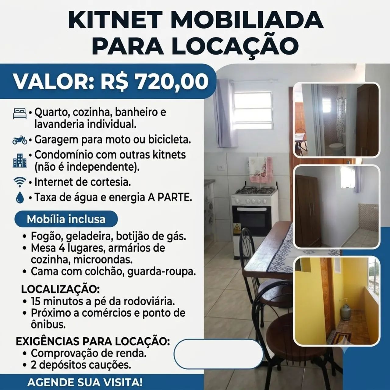 Kitnet mobiliada Itanhaém-SP