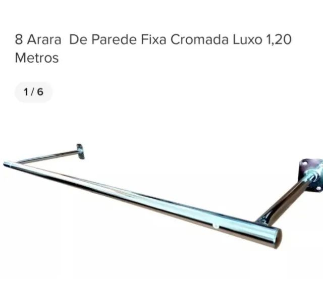 8 Araras de Parede Fixa Cromada Luxo - Foto 2