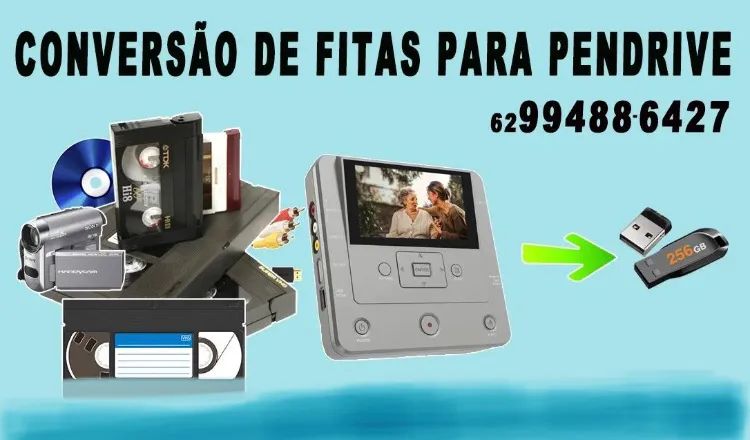 Conversão de fitas para HD, pendrive .