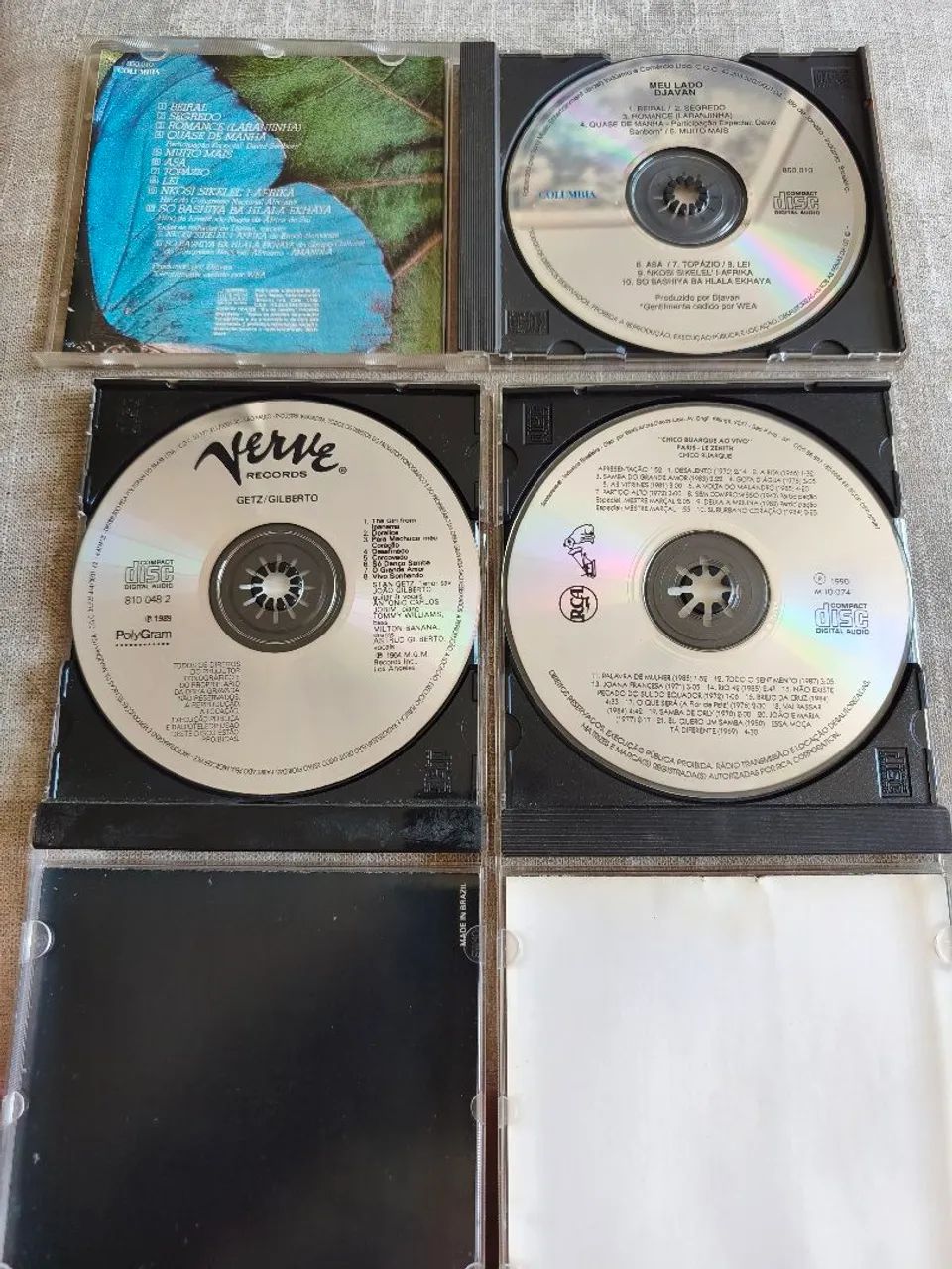 Trio de CDs Djavan, Chico Buarque, Stan Getz/João Gilberto - CDs