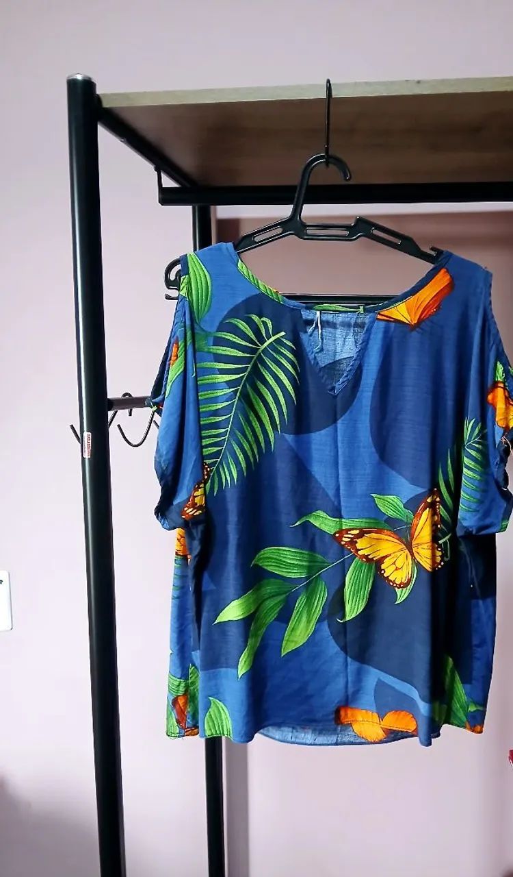 Blusa azul borboleta  - Foto 2