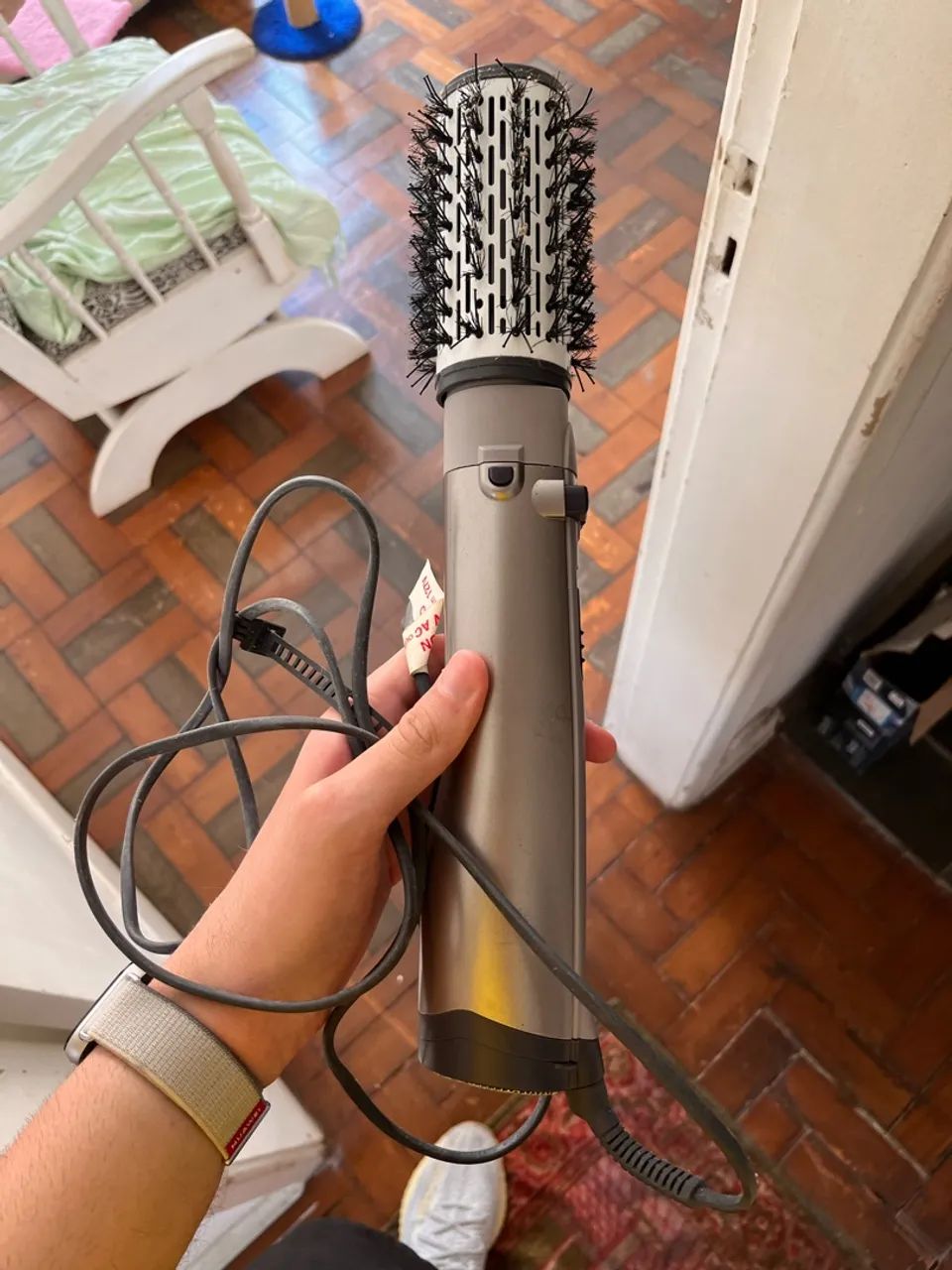 Escova de cabelo Rotating air brush titanium - Foto 2