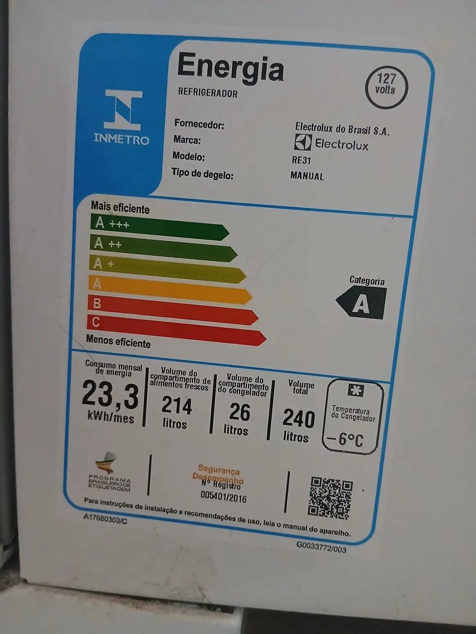 C出品 Geladeira Eletrolux 240L 110v - Geladeiras e Freezers - Poção