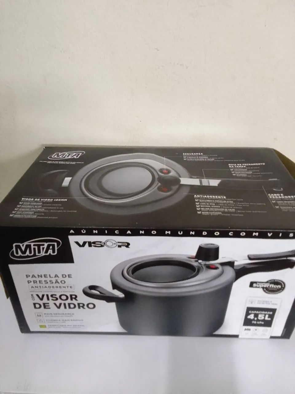 Panela Pressão Visor Vidro 4,5 L - Nova 