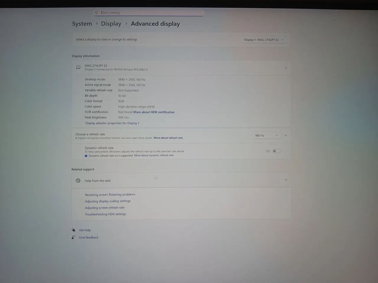 Monitor 4K 160hz 27 polegadas - Foto 5