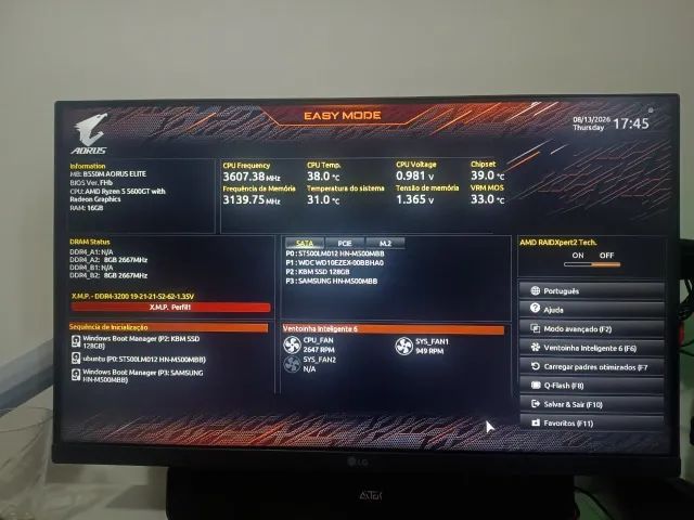 Paca mãe Aourus elite b550+ Rizem 55600 GT - Foto 2