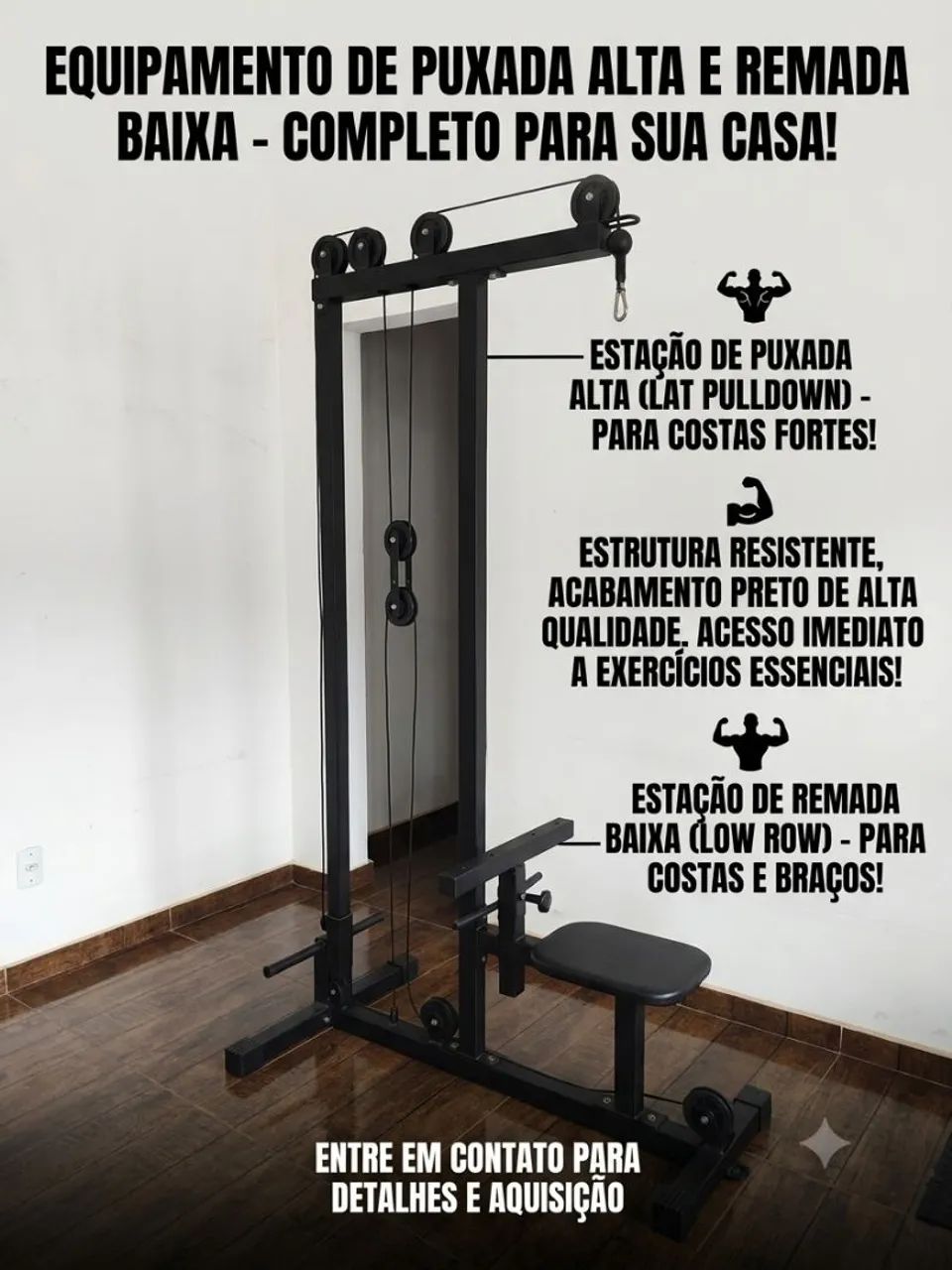Equipamento Academia - Puxada Alta e Remada Baixa