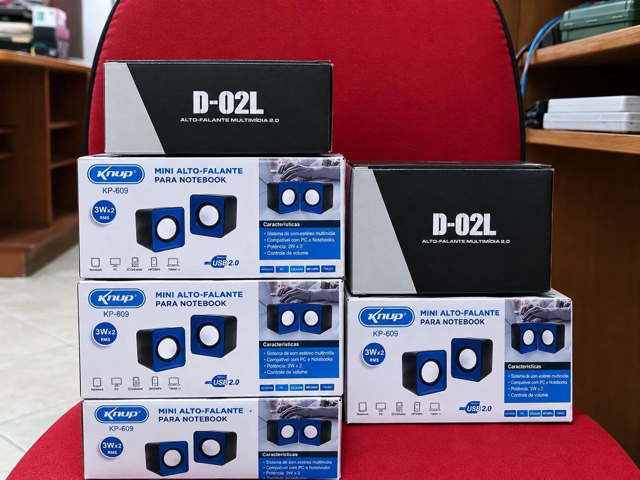 Lote 5 Caixas de Som USB 2.0 para PC/Notebook