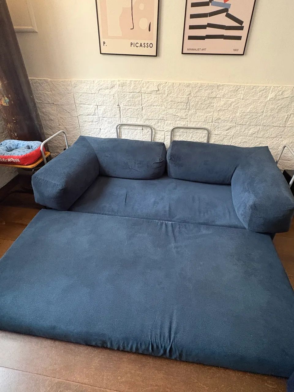 Sofá modular azul de veludo (marca:sofá na caixa) - Foto 3