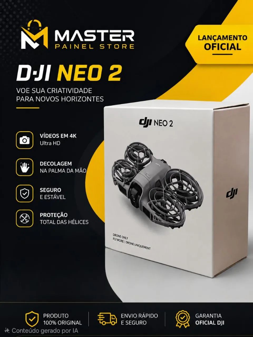 Drone DJI Neo 2 Standard Lacrado sem Controle