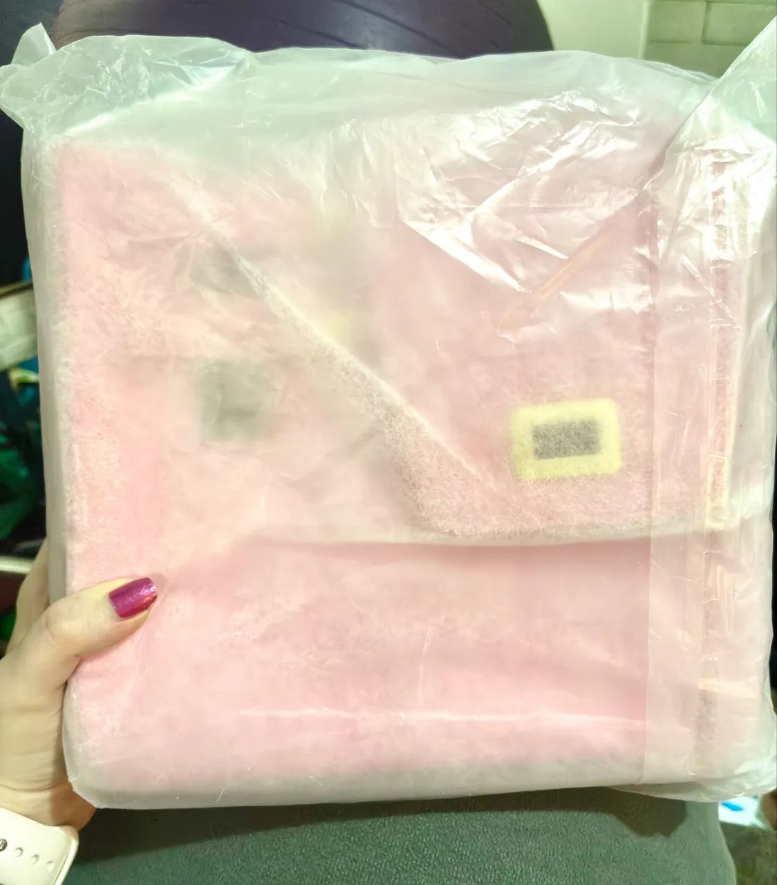 Bolsa rosa com divisória para garrafa grande nova - Foto 5