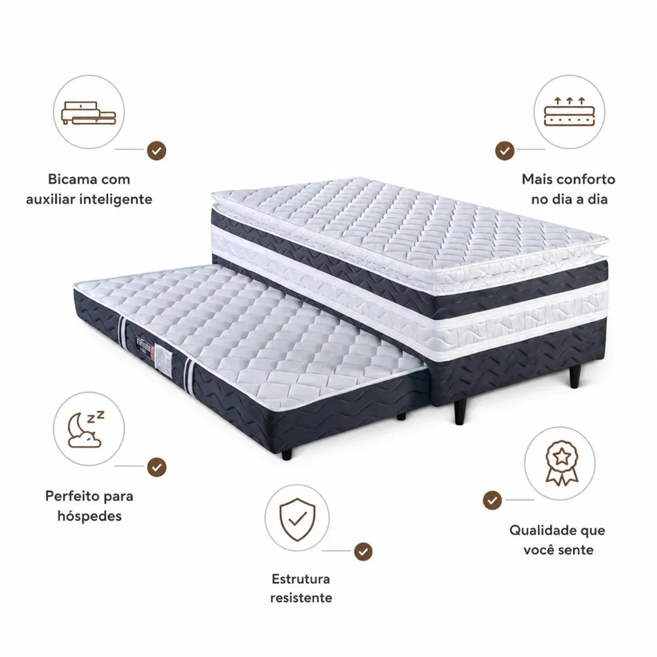 Cama box com auxiliar design 