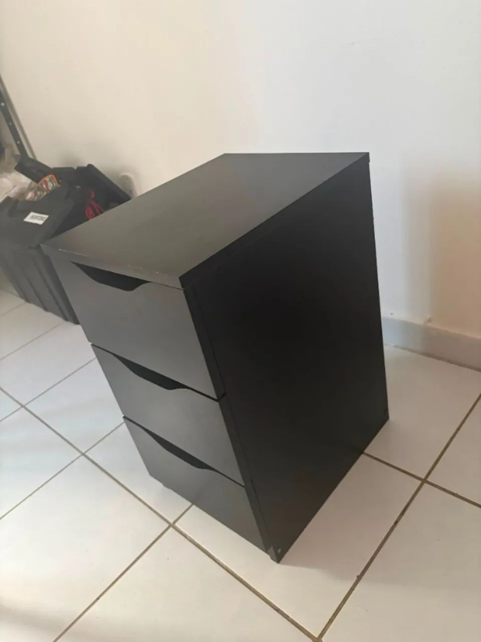 GAVETEIRO MULTIUSO COM 3 GAVETAS PRETO - Foto 2