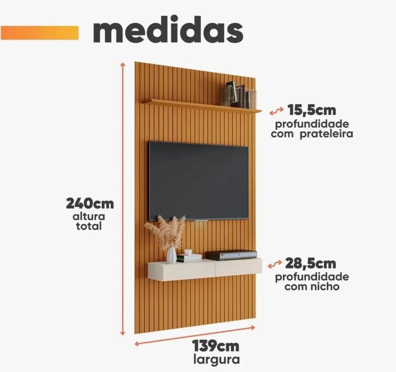 Painel TV madeira - Foto 2